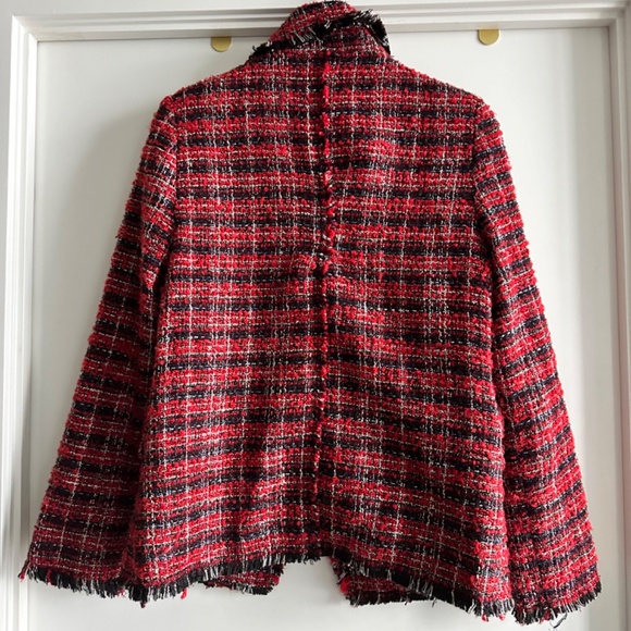 Tweed Plaid Red and Black Jacket - Picture 3 of 3